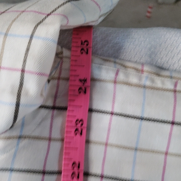 Linc's Men's Short Sleeve Shirt Size L Plaid White with Stripes - Picture 5 of 11